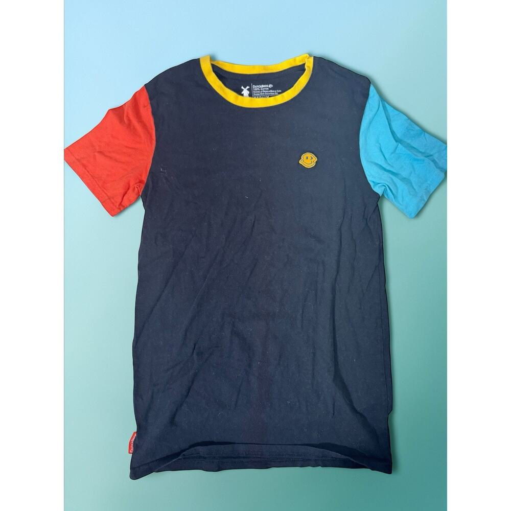 Dutch Bros Mens Medium T-Shirt Colorblock Logo Short Sleeve Ringer Tee